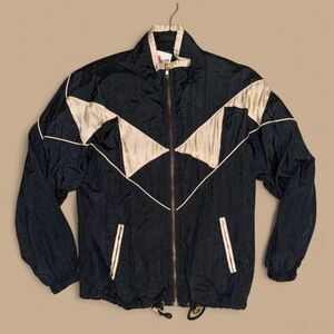 Vintage Black and Gold Windbreaker Jacket